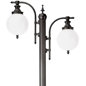 K.S. Verlichting Lampadaire d'extérieur Madeira à 2 lampes vert foncéVendu paramazon