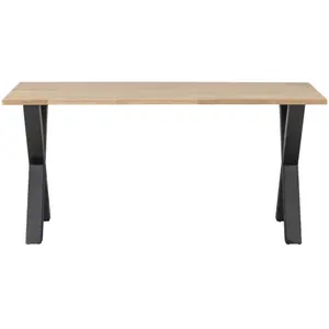 WOOOD Table à manger en bois piétement en X 180x90cm naturel pas cher