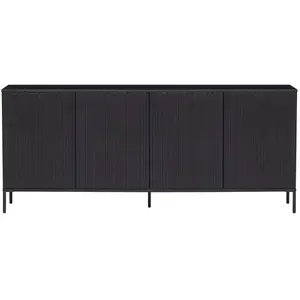 Comparateur de prix : WOOOD Buffet 4 portes en bois massif noir 200cm