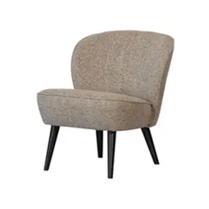 WOOOD Fauteuil en tissu beige mélangé pas cher