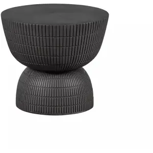 WOOOD Samson - table basse ronde en fibre de verre aspect béton marron pas cher