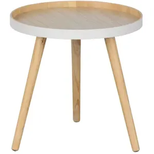 Drawer WOOOD Table basse ronde trépied - Bois clair pas cher