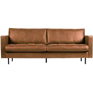Drawer BePureHome Rodeo - canapé vintage 3 places en cuir recyclé marron 800844-C pas cher