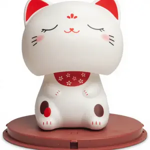 Chat porte-bonheur solaire mignon - Hauteur 10 cm pas cher