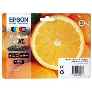 Comparateur de prix : EPSON MultiPack cartouche d'encre 33XL - Noir et bleu rose jaune