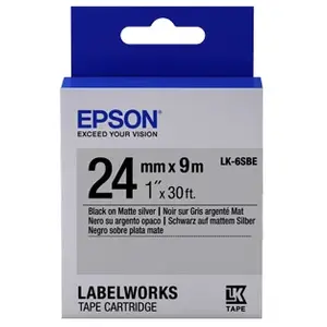 Conso imprimantes - EPSON - LK-6SBE - noir sur argent mat C53S656009 pas cher