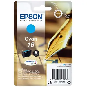 Comparateur de prix : Epson - Cartouche d'encre 16 Cyan - Stylo plume (C13T16224022)