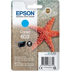 Comparateur de prix : Epson - Cartouche d'encre 603 Cyan - Etoile de mer (C13T03U24010)