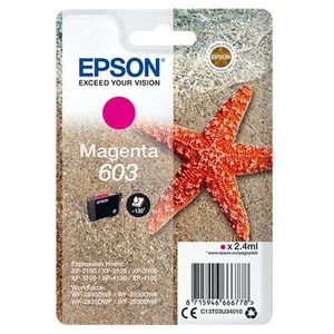 Comparateur de prix : Epson - Cartouche d'encre 603 Magenta - Etoile de mer (C13T03U34010)
