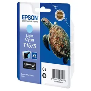 Comparateur de prix : EPSON Cartouche d'encre T1575 Cyan clair - Tortue (C13T15754010)