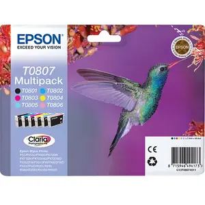 Comparateur de prix : Epson T0807 Colibri Cartouches dencre Multipack Couleur TU