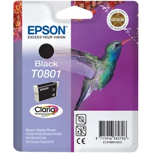 T080140 - Cartouche dEncre Noire Claria Epson (Colibri) pas cher