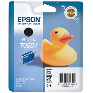 Comparateur de prix : Epson Cartouche T0551 Noir Cartouche d'encre pour imprimantes (Noir, Epson Stylus Photo R240, RX520, RX420 246 mm, 116 mm, 145 mm, 55 g)