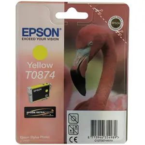 EPSON Cartouche d'encre T0874 Jaune - Flamant rose (C13T08744010) pas cher
