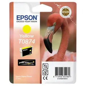 Epson T0874 Cartouche d'encre d'origine UltraChrome Hi-Gloss2 Jaune Amazon Dash Replenishment est prêt