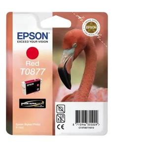 Epson T0877 Cartouche d'encre d'origine UltraChrome Hi-Gloss2 Rouge pas cher