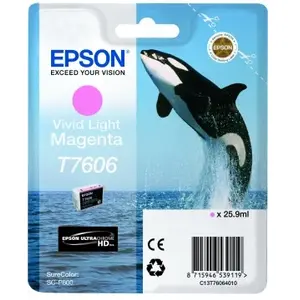 Comparateur de prix : EPSON Cartouche d'encre T7606 Magenta clair - Orque (C13T76064010)