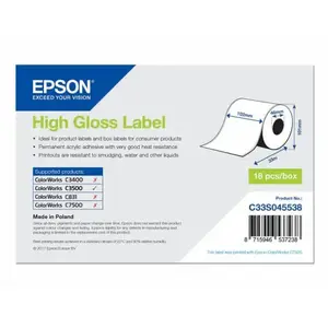 Epson - &eacute;tiquettes - 1 rouleau(x) - Rouleau (10,2 cm x 33 m) pas cher