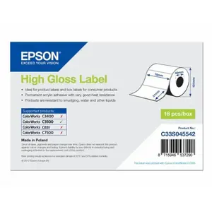 Epson C33S045542 High Gloss - (51mm x 76mm) - Blanc - Étiquette pas cher