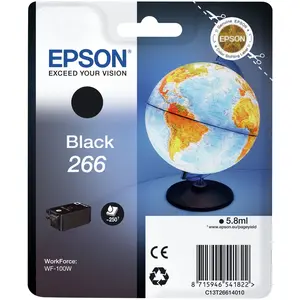 Comparateur de prix : Epson 266 Globe Noir, Cartouche d'encre d'origine, WF-100W WF-110W