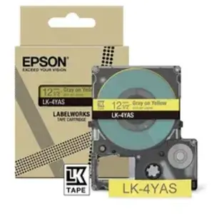 Comparateur de prix : Cartouche d'encre Epson LK-4YAS pour LabelWorks LW-C410 et LW-C610 Gris sur Jaune