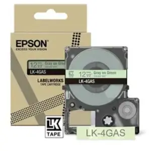 Comparateur de prix : Cartouche d'encre Epson LK-4GAS pour LabelWorks LW-C410 et LW-C610 Gris sur vert