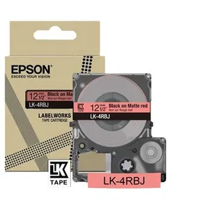 Epson Labelworks LK-4RBJ Cartouche d'étiquetage compatible avec Epson LabelWorks LW-C610 et LW-C410 Rouge/noir mat 12 mm pas cher