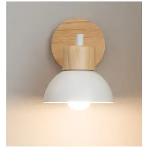 STOEX Applique Murale Nordique Moderne Lampe Murale Bois Métal Applique Murale D'Intérieur Minimaliste, Blanche E27 Pour Chambre À Coucher, Café, BureauVendu parrue-du-commerce