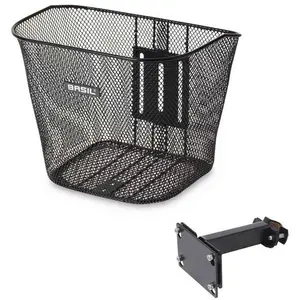Comparateur de prix : Panier vélo Basil Bremen en acier noir (vendu avec fixation potence p