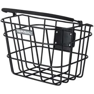 Panier vélo Basil Bremen noir mat en aluminium (vendu sans fixation) pas cher