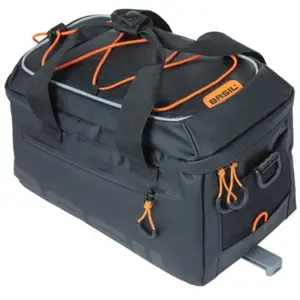 Basil Trunkbag Miles Black Orange - 7 litres - Tarpaulin pas cher