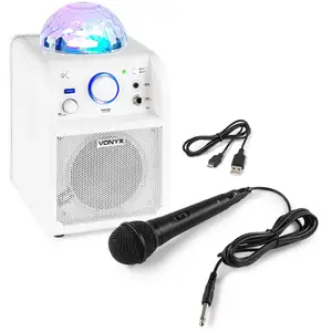 Vonyx SBS50 enceinte Bluetooth avec éclairage LED (blanc) pas cher