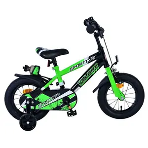 Vélo enfant Volare Sportivo - Garçons - 12 pouces - Vert Noir