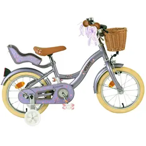 Vélo enfant Volare Blossom - Fille - 14 pouces - Violet pas cher