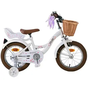 Vélo enfant Volare Blossom - Fille - 14 pouces - Blanc