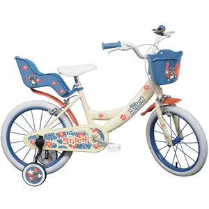 ALBRI Bicicletta Da 16 Pollici Di Stitch, Con Cestino E Portabambole Bicyclette Bébé   Fille, BlancVendu parcdiscount