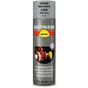 Comparateur de prix : Rust-Oleum Peinture Hard hat, teinte gris acier RAL 7001, aérosol de 650 ml brut