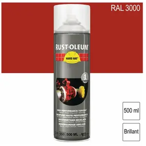 Comparateur de prix : Couche de finition Hard Hat® rouge feu Ral 3000 500ml - RUST-OLEUM - 2165