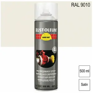 Comparateur de prix : Couche de finition Hard Hat® blanc pur satin Ral 9010 500ml - RUST-OLEUM - 2193