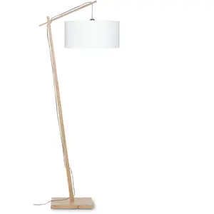 Good & Mojo Lampadaire Abat-jour Bambou Naturel Blanc ANDES