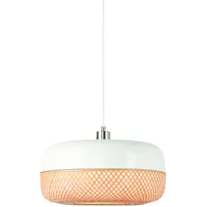 Good & Mojo Suspension Ovale D.40 Tressée Blanche et Beige MEKONG