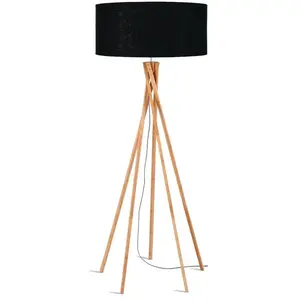 GOOD&MOJO Lampadaire en bambou noir Kilimanjaro - Good & Mojo pas cher