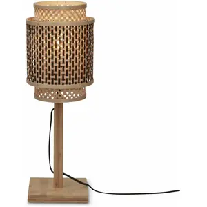 GOOD&MOJO Lampe de table bambou abat-jour bambou naturel/noir, h. 45cm pas cher
