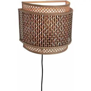 Good & Mojo BHUTAN-Applique murale demi-lune bambou Ø32cm Beige pas cher