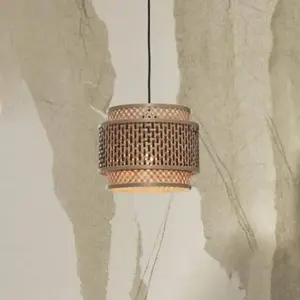 Comparateur de prix : Suspension en bambou noir et naturel 25x20 cm Bhoutan - Good & Mojo