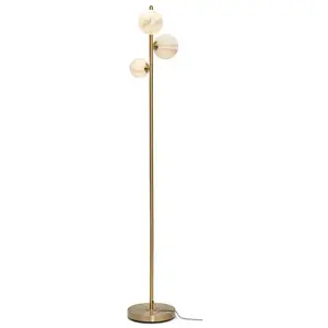 Comparateur de prix : It's About RoMi CARRARA-Lampadaire  3 Lumières Métal/Verre H160cm Doré
