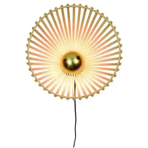 Good & Mojo BROMO-Applique murale Bambou Asymétrique avec câble Ø40cm Beige