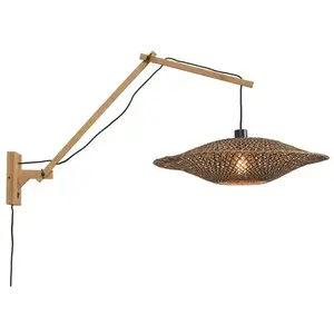 Good & Mojo BALI-Applique Bambou déportée avec câble Ø60cm BeigeVendu paramazon