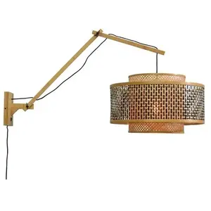 Comparateur de prix : Good & Mojo BHUTAN-Applique Bambou déportée avec câble L Ø50cm Beige