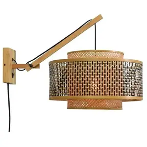 Comparateur de prix : Good & Mojo BHUTAN-Applique Bambou déportée avec câble S Ø50cm Beige